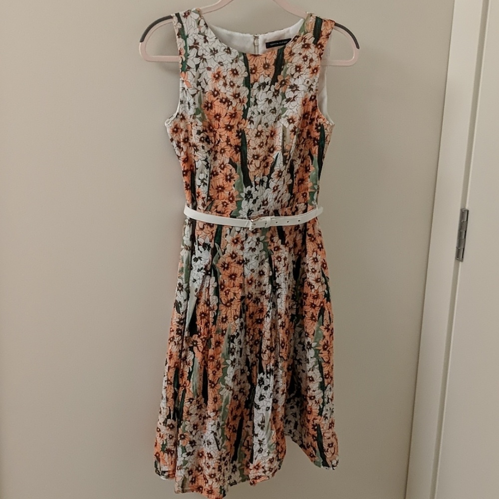 Tommy Hilfiger white pink green floral dress 2